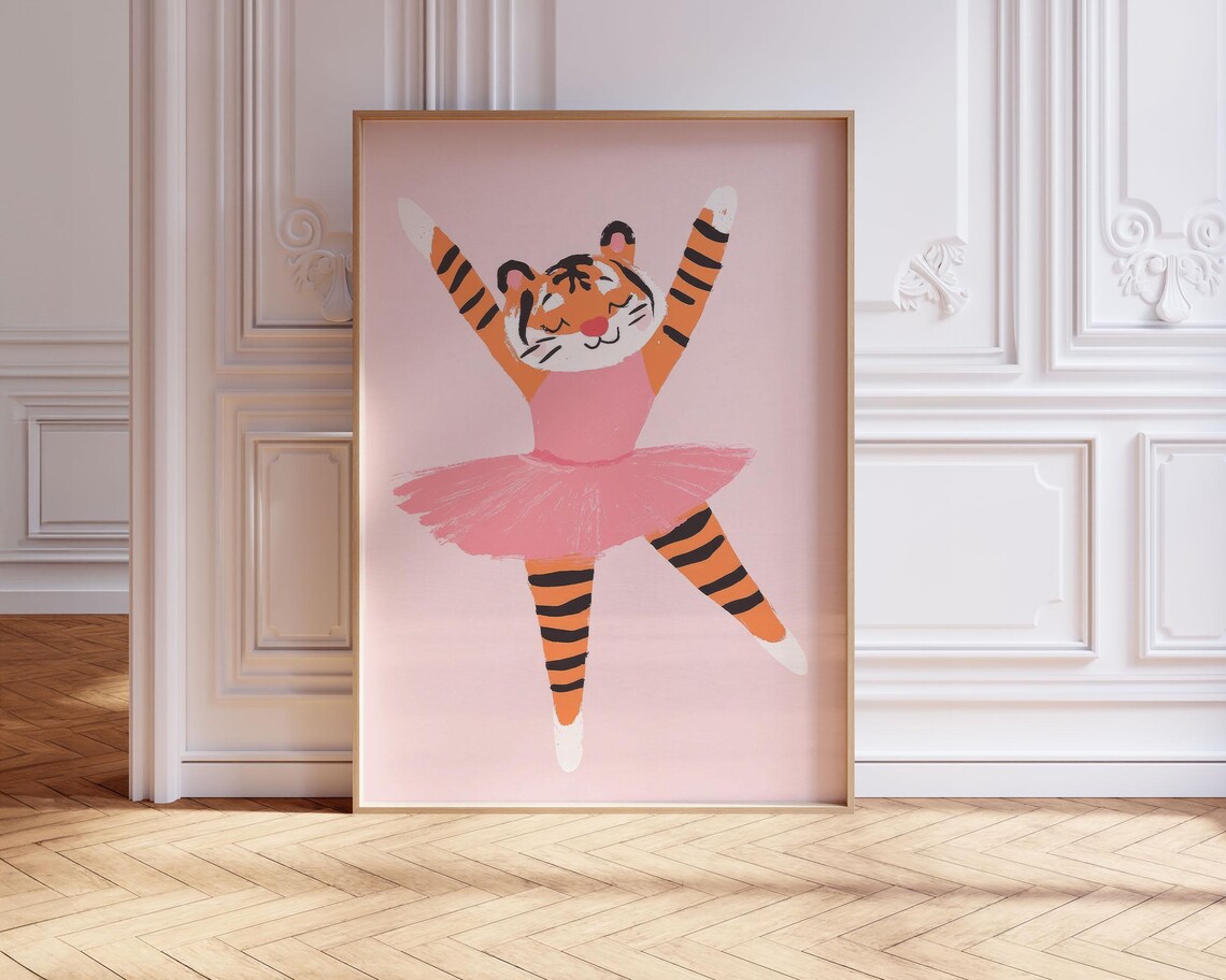 Eclectic Tiger Wall Art, Kids Room Decor Poster