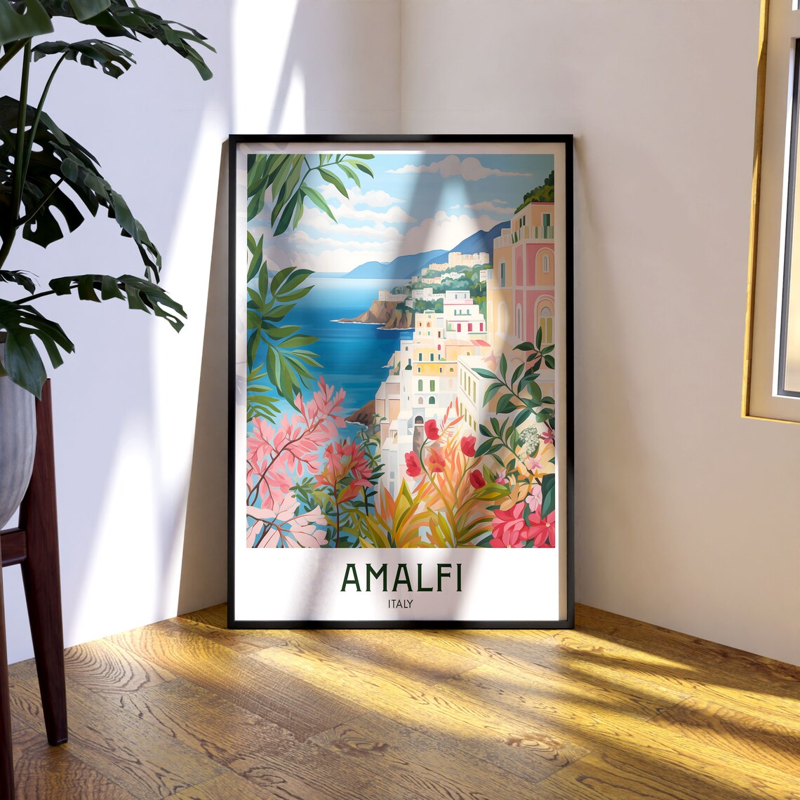 Amalfi Coast Travel Poster, Mid Century Modern Art Print - Image 3