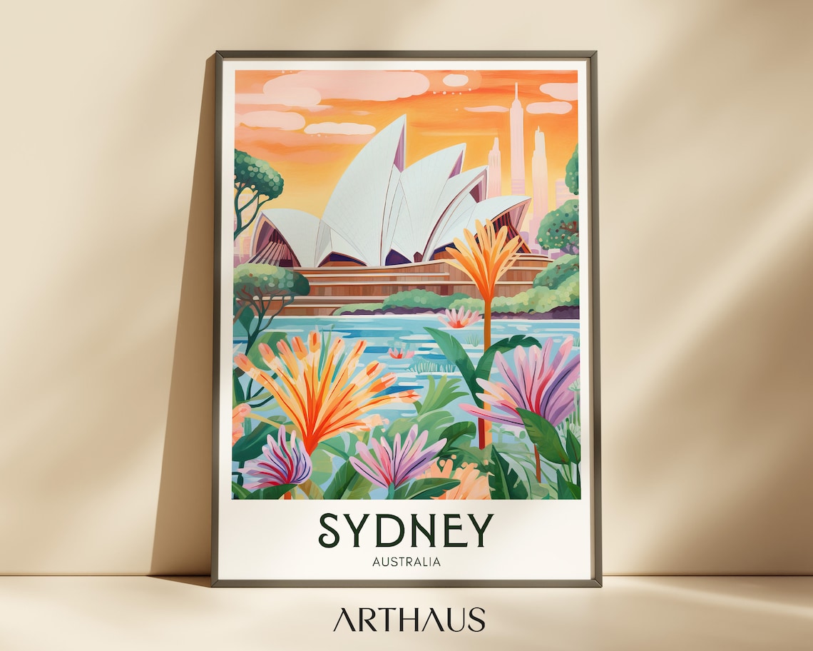 Sydney Vintage Travel Poster, Australia Art Print