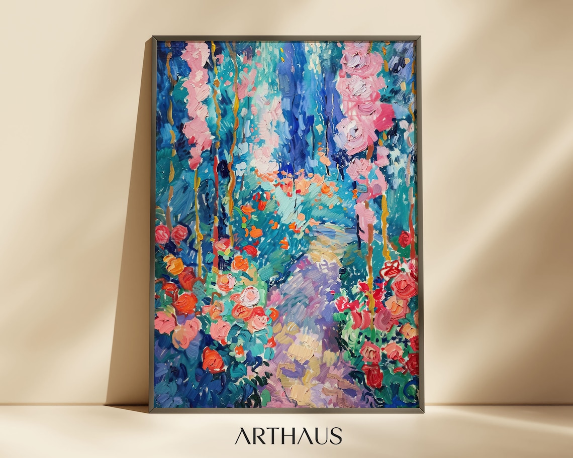 Rose Garden Lemon Print, Vintage Matisse-Inspired Art