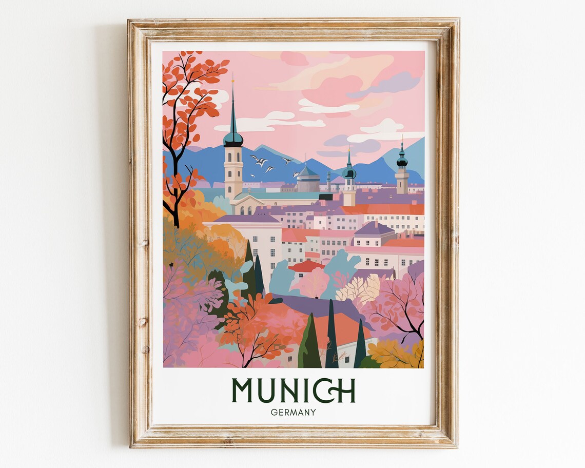 Munich Travel Poster, Mid Century European Cities - Image 3