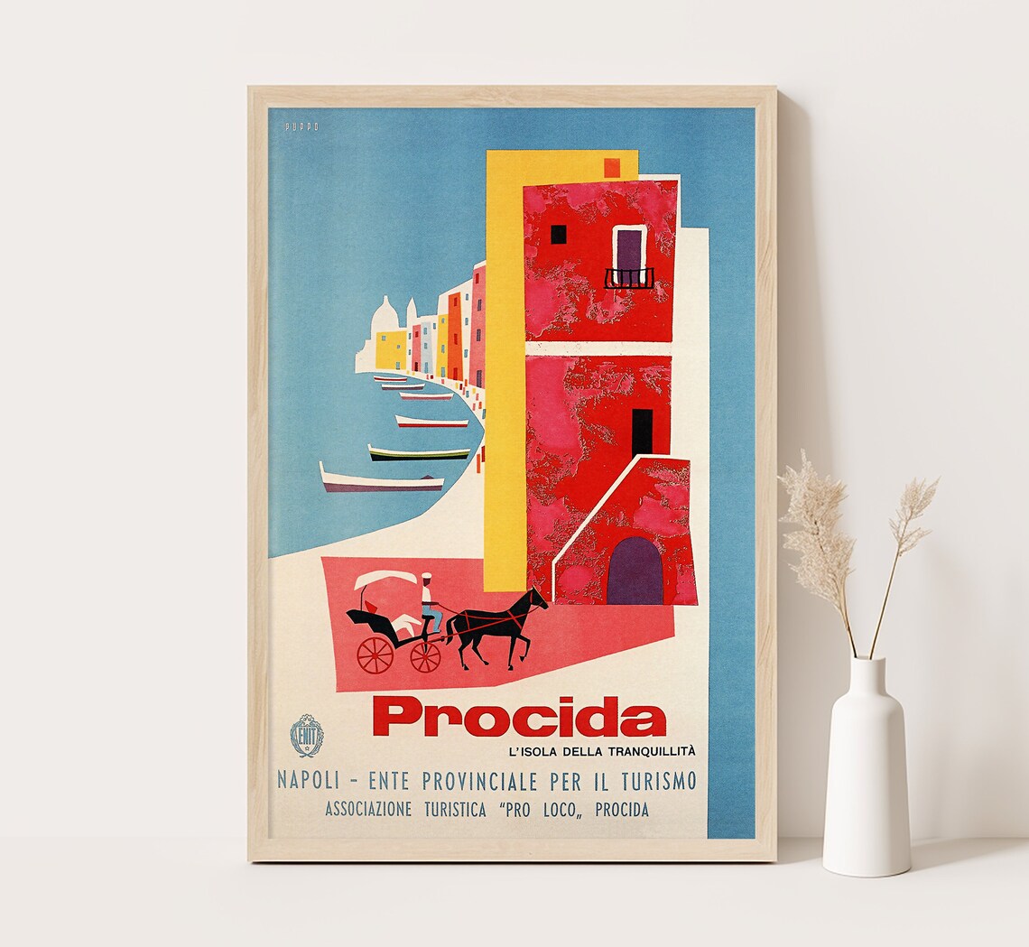 Procida Island Italy Vintage Travel Poster Art Print