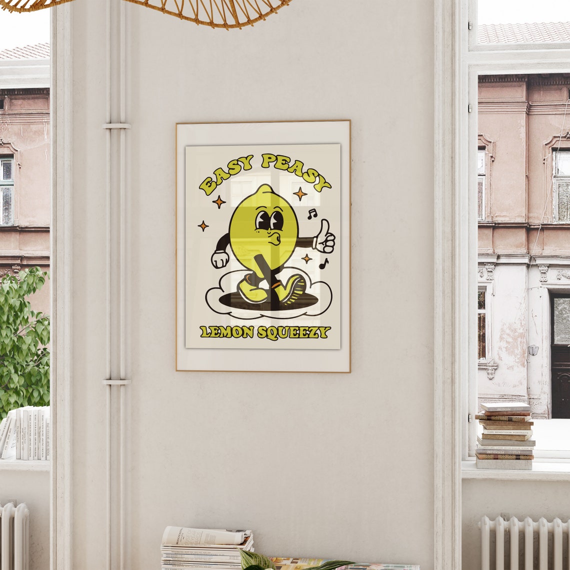 Easy Peasy Lemon Squeezy Retro Mascot Food Quote Poster for Kitchen - Image 5