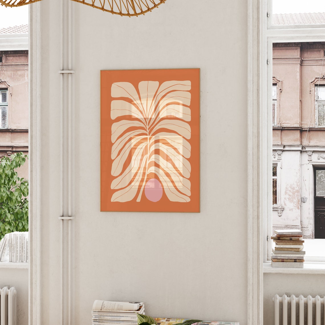 Matisse Style Burnt Orange Botanical Leaf Fronds Decorative Poster - Image 4