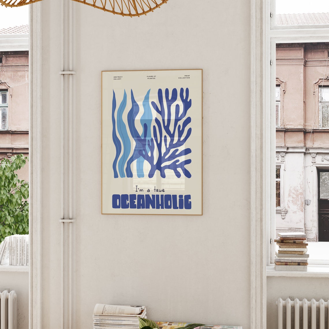 I Am a True Oceanholic Blue Seaweed Coastal Beach Art Poster - Image 6