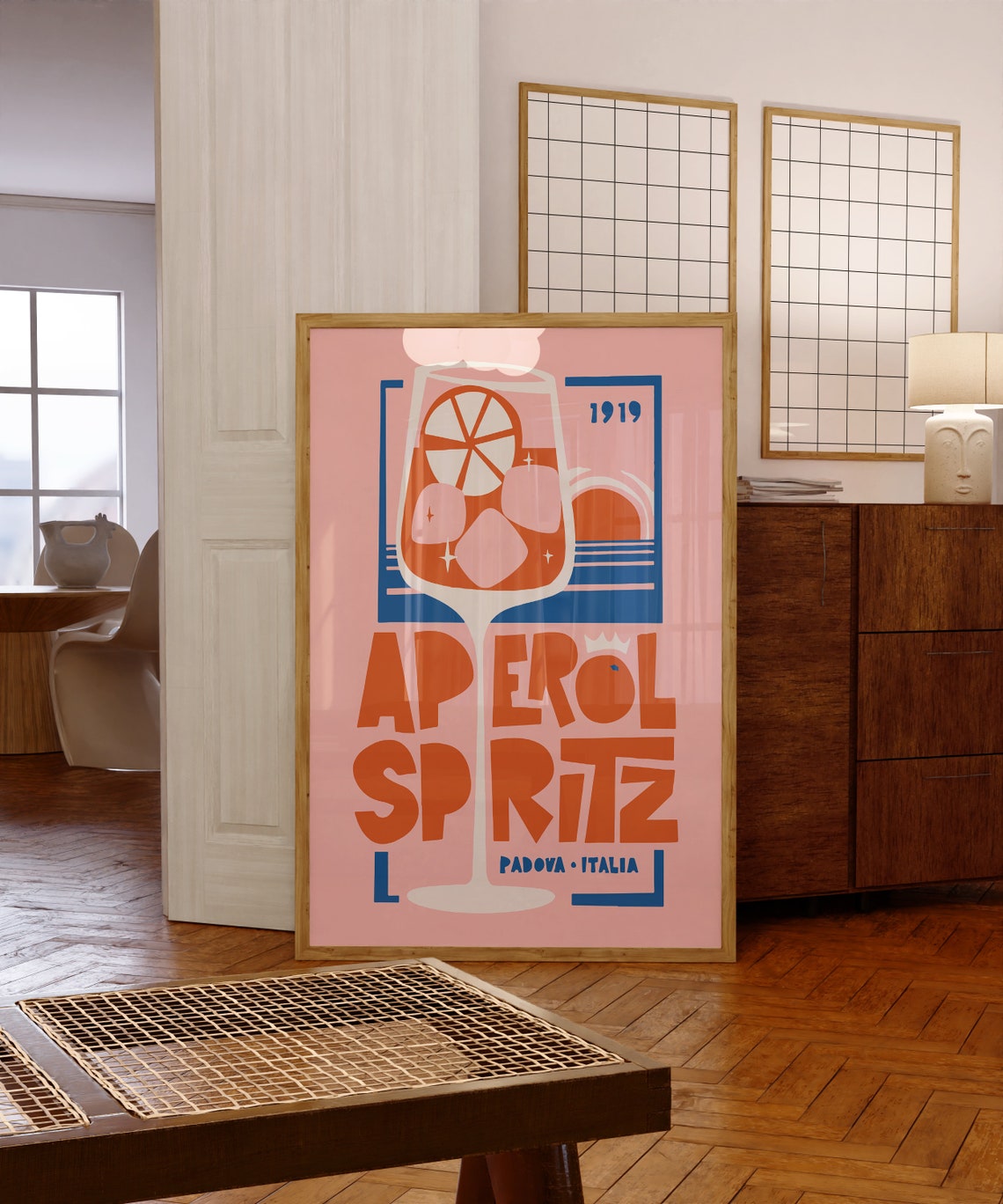Retro Aperol Spritz 1919 Padova Italia Pink Cocktail Bar Art Poster - Image 4