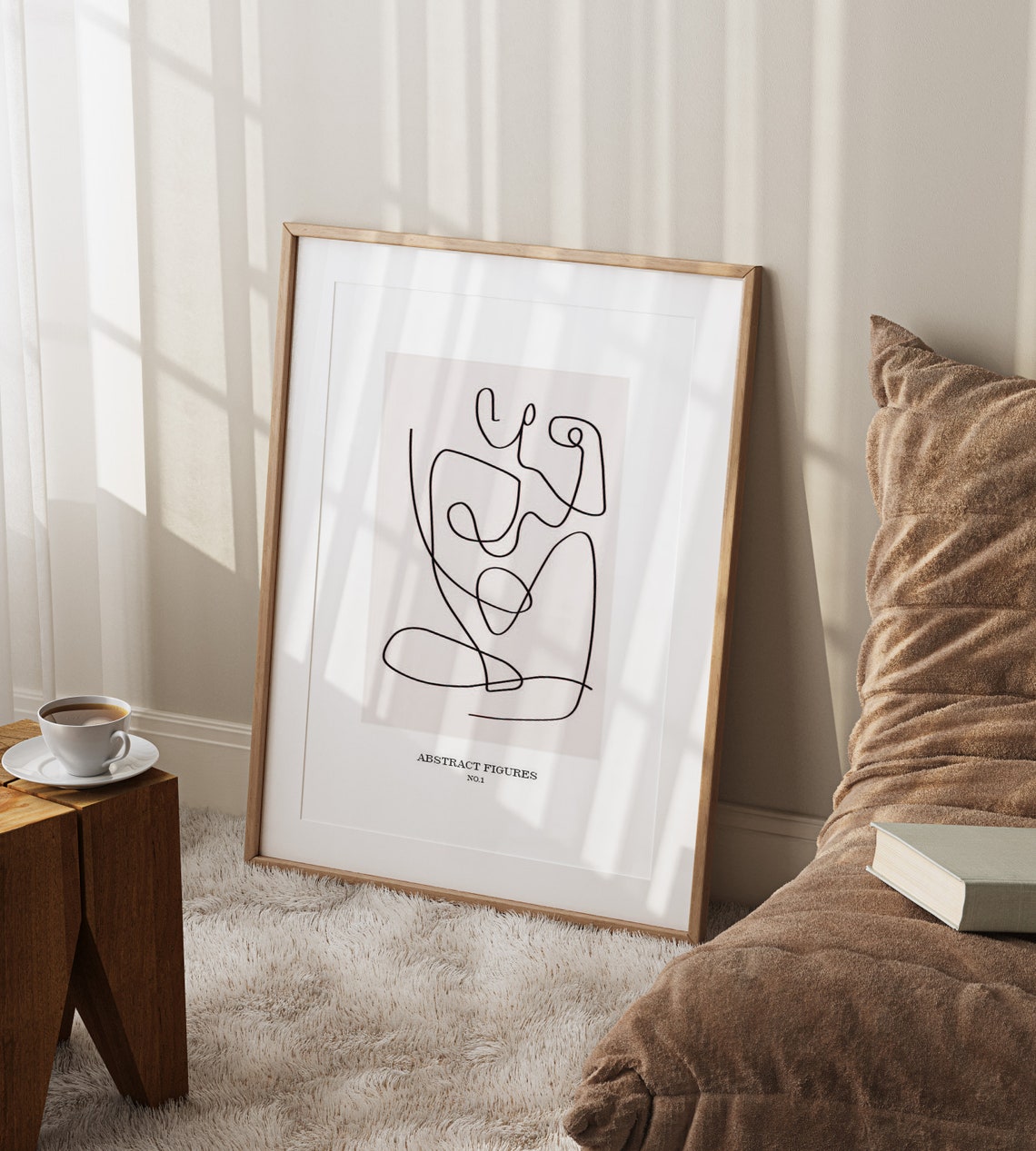 Abstract Figures No 1 Continuous Line Figure Drawing Art Poster - Image 3