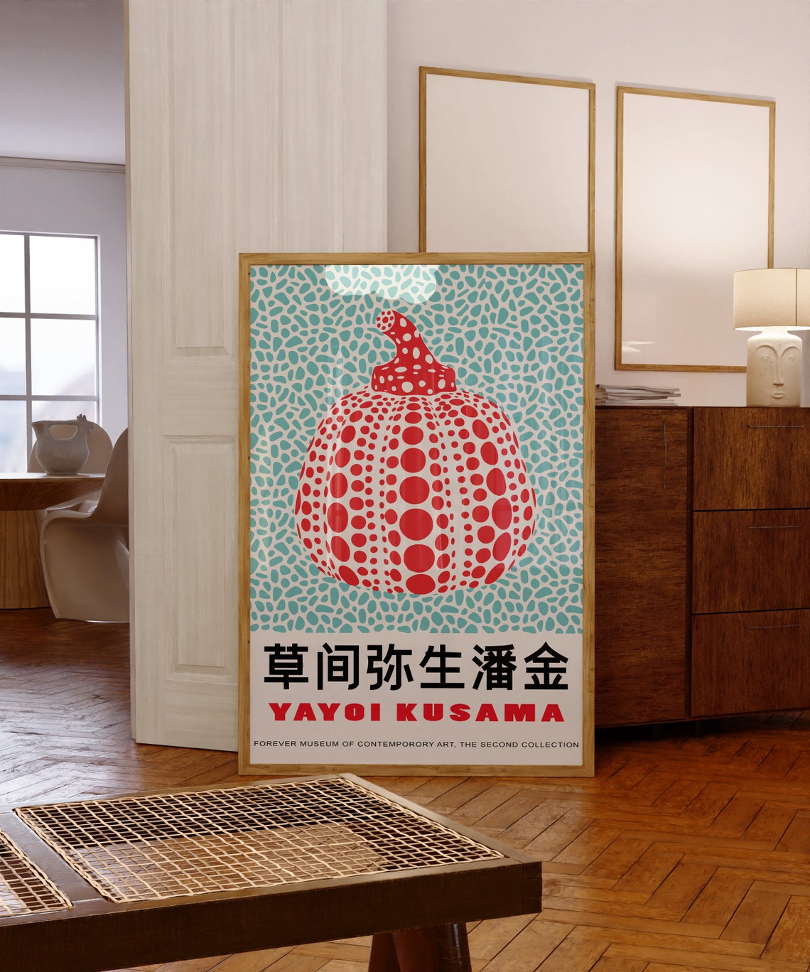 Yayoi Kusama Red Pumpkin Dotted Museum Exhibition Art Poster - Image 2