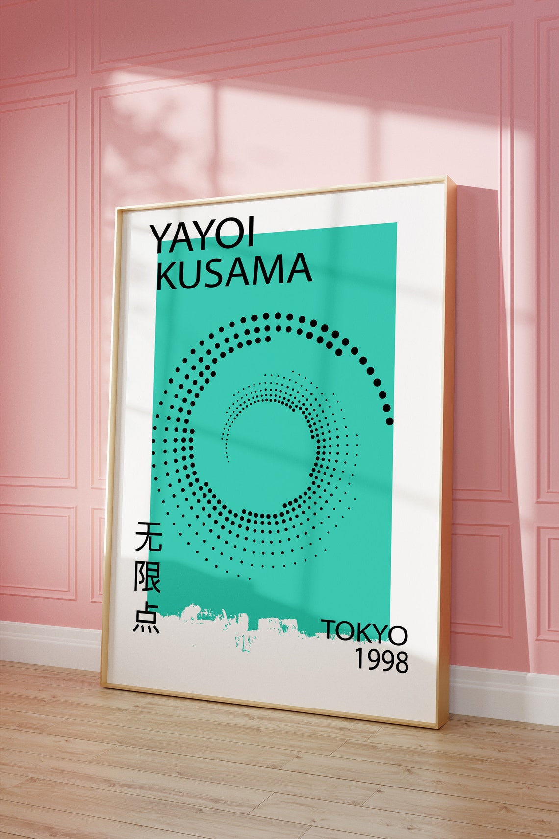 Yayoi Kusama Tokyo 1998 Infinity Dots Teal Exhibition Art Poster - Image 5