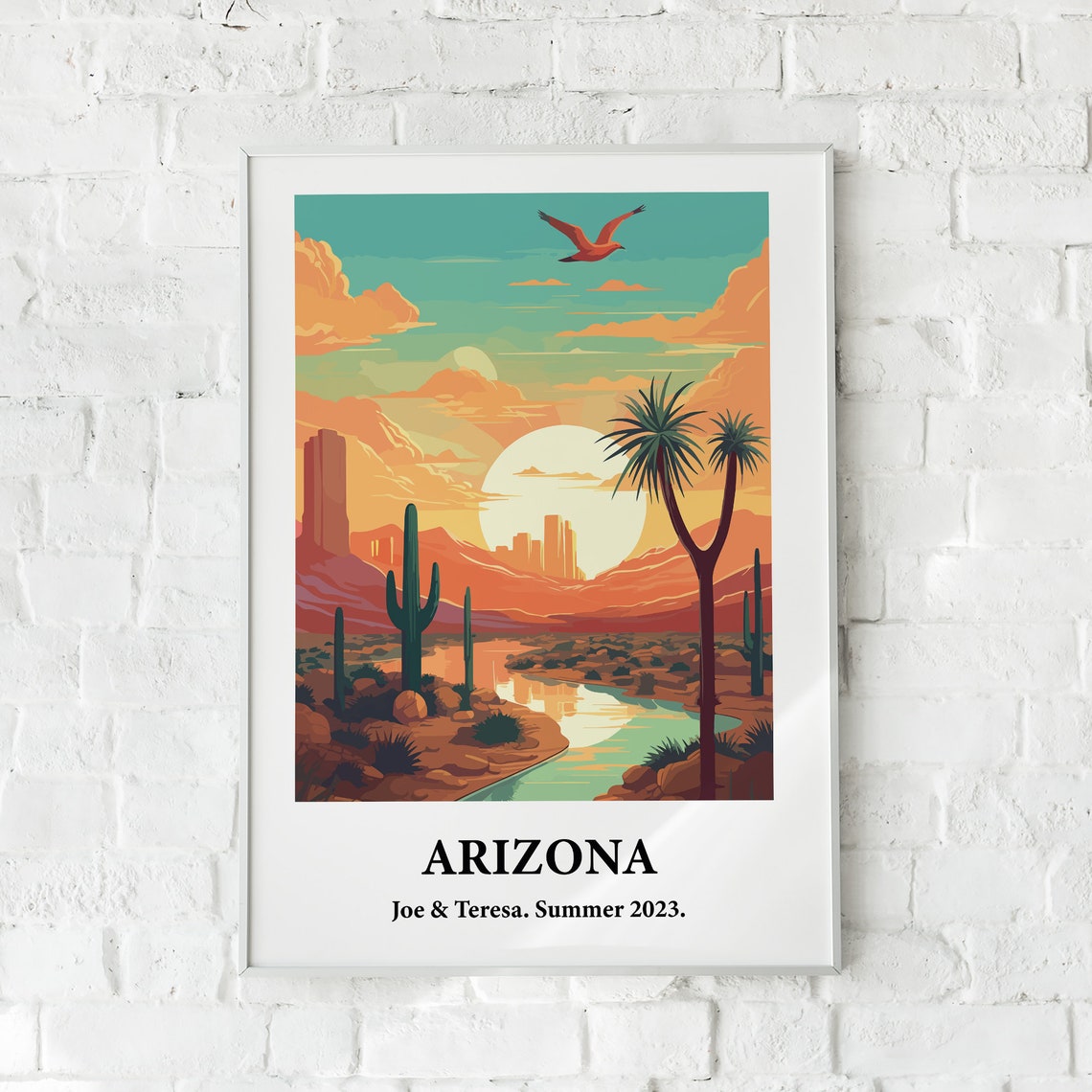 Arizona Poster Arizona Print Arizona Print Wall Art Arizona Retro Travel Print Arizona Travel Poster Arizona Gift