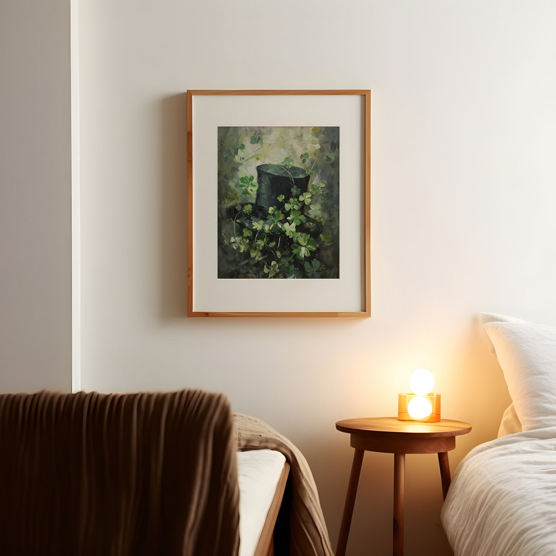 Leprechaun Top Hat Among Shamrocks St Patricks Day Art Poster - Image 2