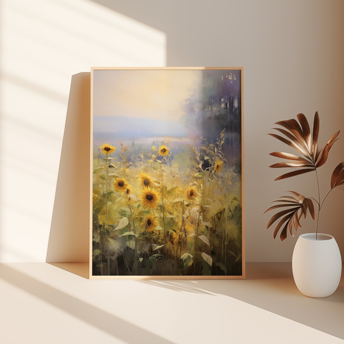 Wildflower Field Vintage Floral Landscape Art Print - Image 2