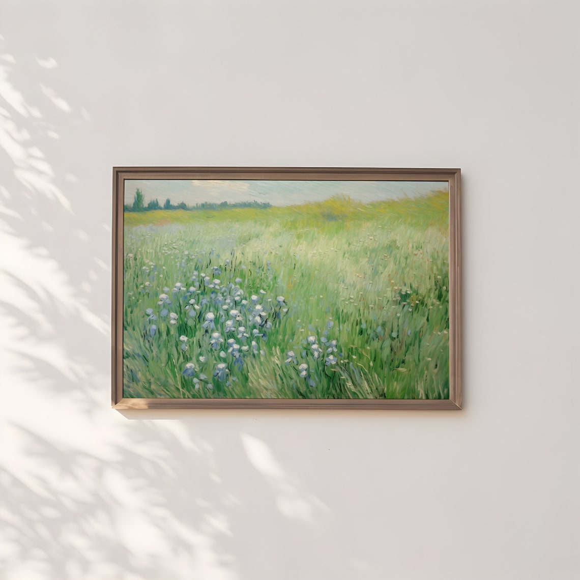 Blue Iris Field in Van Gogh Style Bold Brushstroke Meadow Poster - Image 2