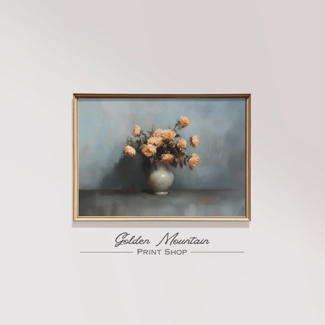 Moody Orange Flower Wall Art Dark Academia Spring Print Antique Moody Oil Painting Vintage Neutral Floral Painting Dark Botanical Print - Image 3