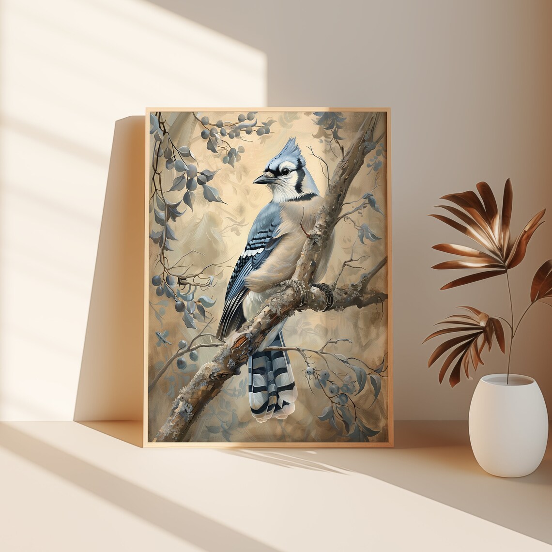 Vintage Blue Jay Bird Art Print, Rustic Farmhouse - Image 2