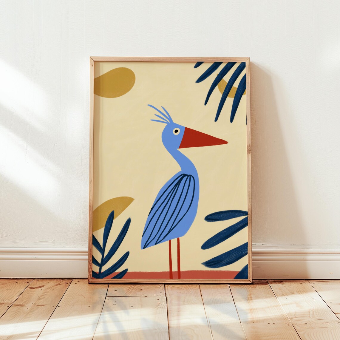 Midcentury Shoebill Minimalist Bird Art