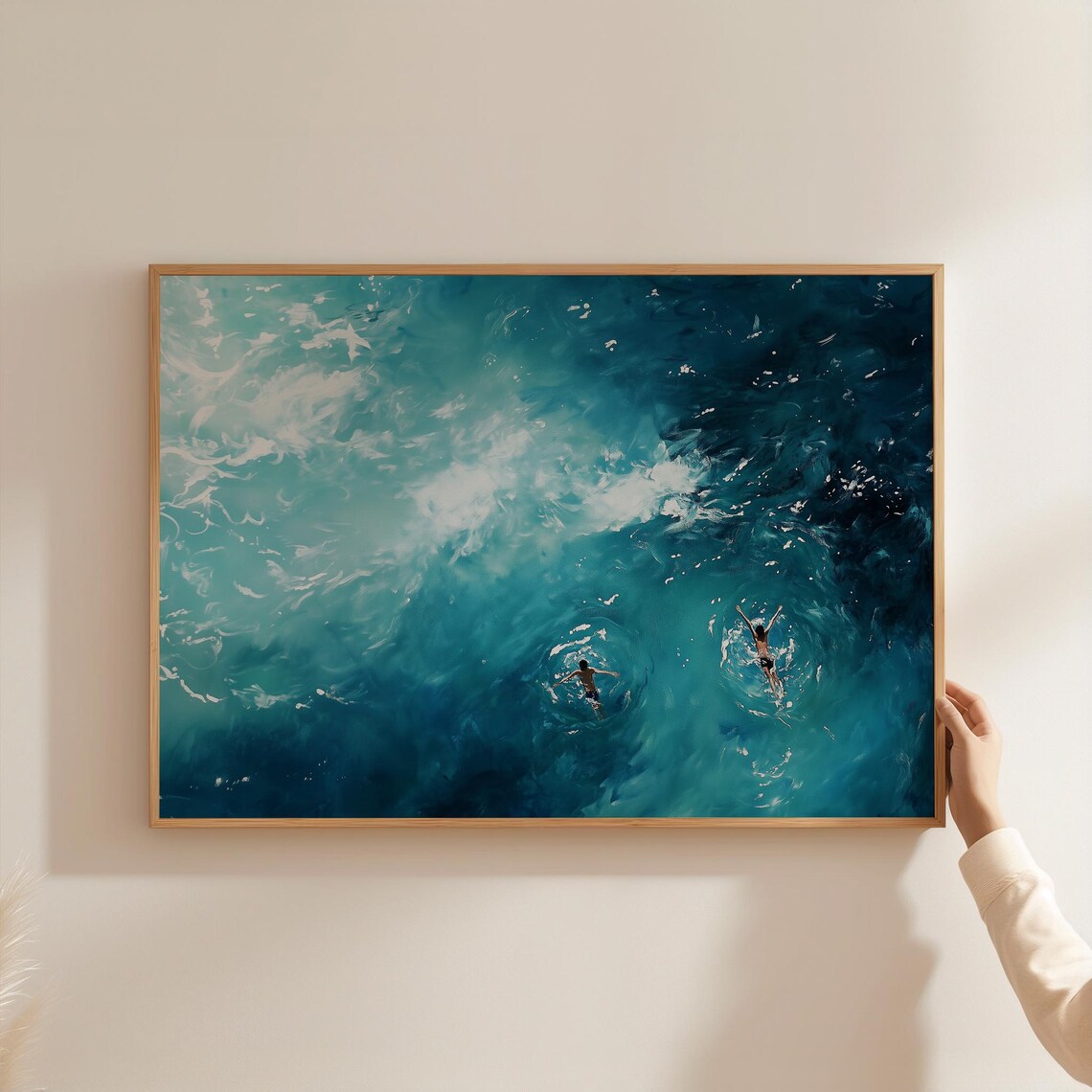 People Swimming - Minimalist Summer Decor