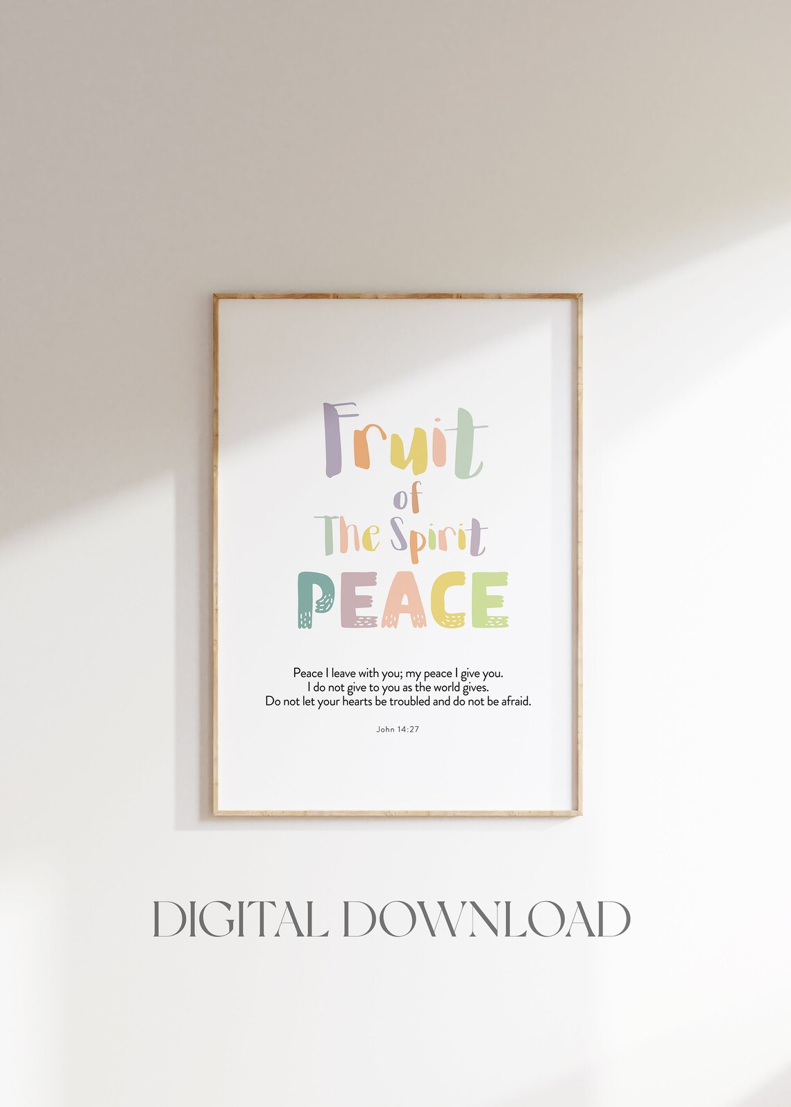 Fruit Of The Spirit Peace Colorful Kids Nursery Bible Verse Poster - Image 3