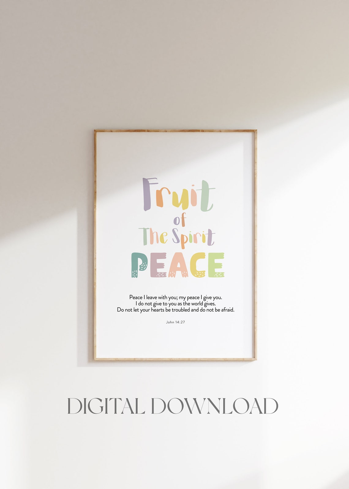 Fruit Of The Spirit Peace Kids Nursery Room Wall Art Galatians 522 Christian Kids Nursery Church Sunday School - Image 3