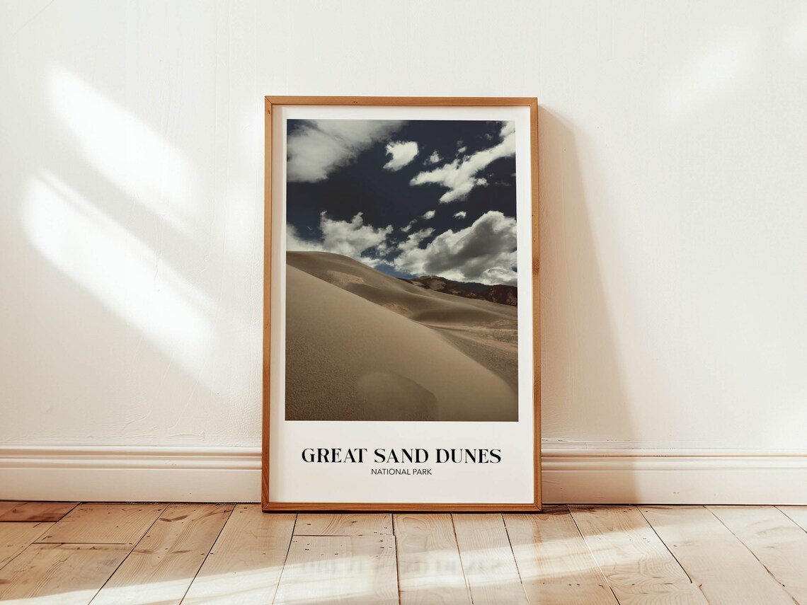Great Sand Dunes National Park Photo Rustic Travel Art Poster