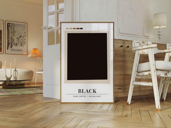 Black Coffee Wall Art Coffee Bar Decor Exhibition Coffee Print Bar Cart Poster Fun Kitchen Dining Decor Coffee Drinker Gift For Friend