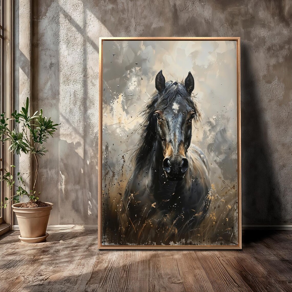 Wild Horse Abstract Animal Art Print, Rustic Freedom - Image 5