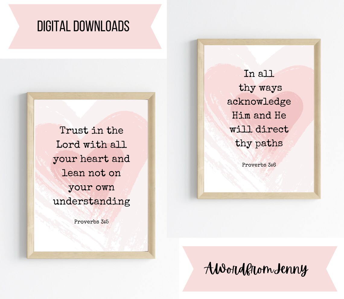Proverbs 3:5-6 Scripture Verse Art Print - Image 3