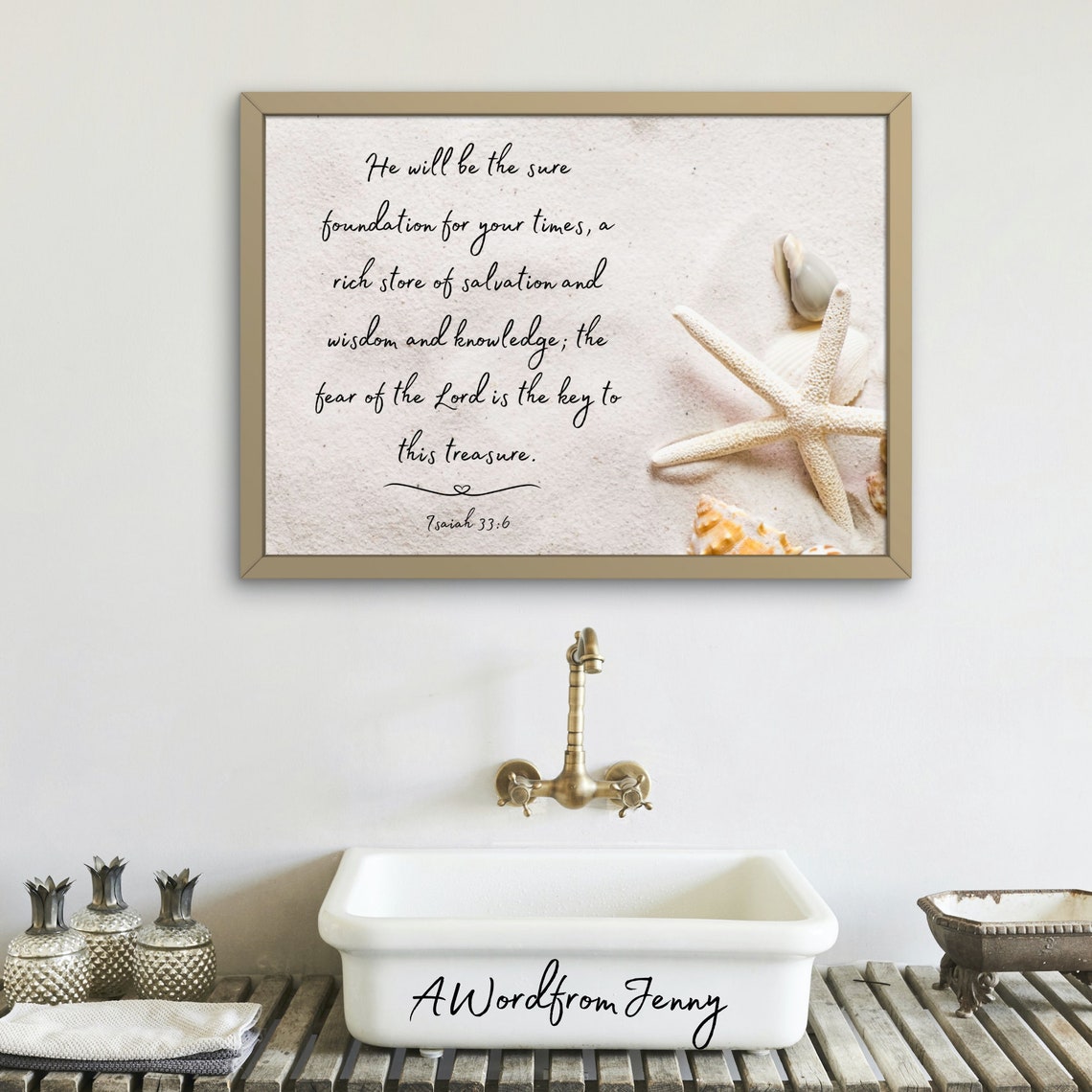 Isaiah 336 He Will Be The Sure Foundation For Your Times Christian Scripture Bible Verse Jesus Wall Art Gift - Image 3