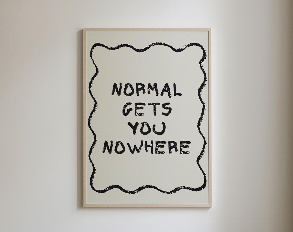 Normal Gets You Nowhere Inspirational Quote Typography Poster - Image 5