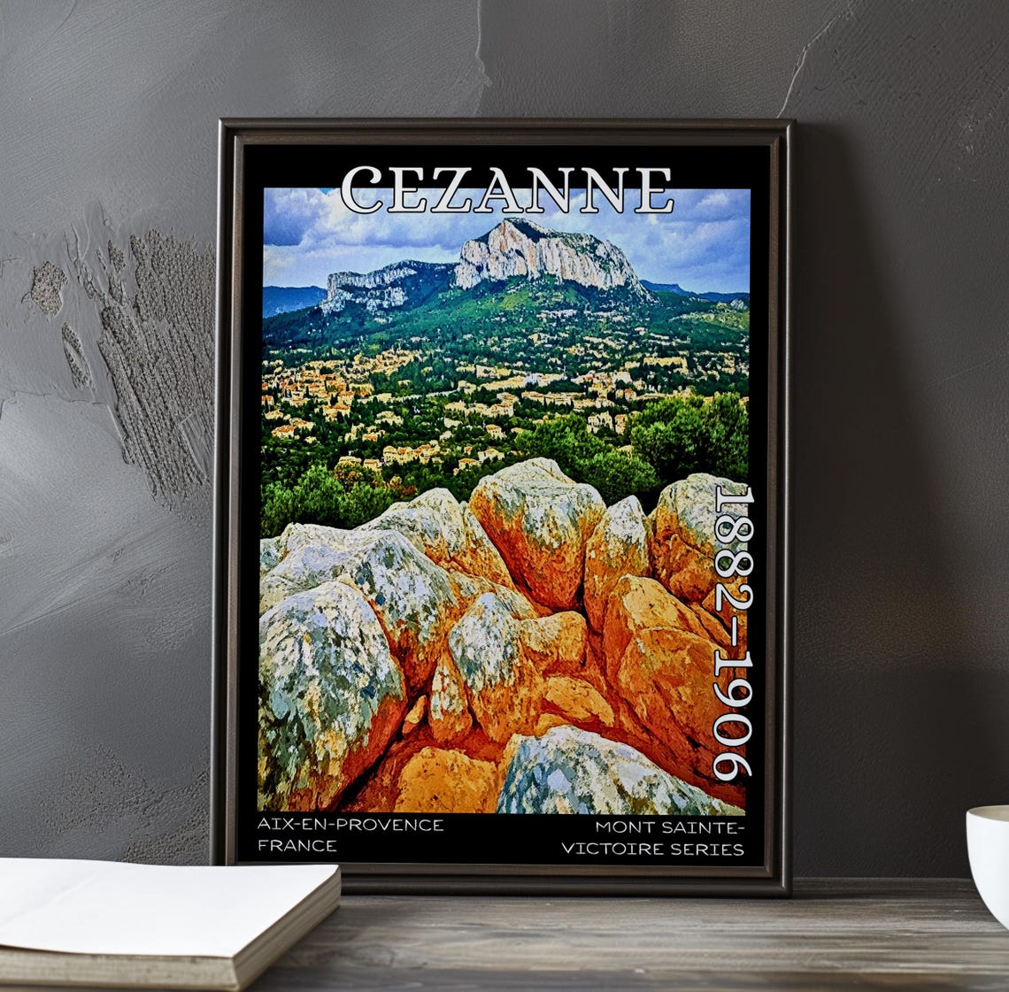 Cezanne Mont Sainte-Victoire Red Rocks Foreground Landscape Poster