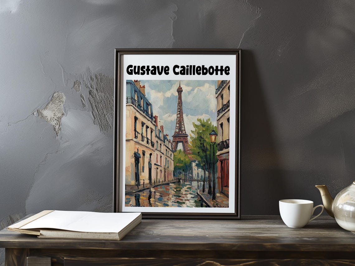 Gustave Caillebotte Paris Street Eiffel Tower Rainy Day Poster