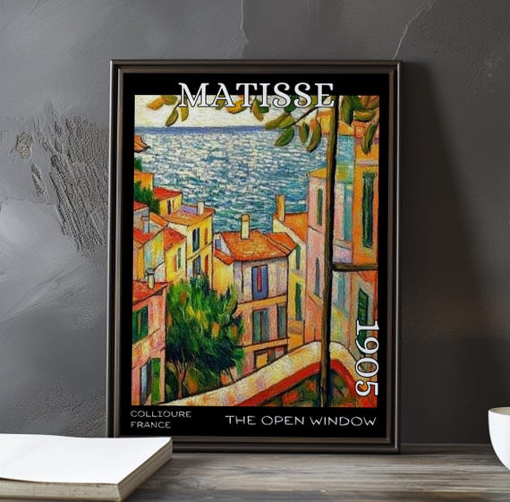 The Open Window 1905 Henri Matisse Print Poster Fauvism Colorful Coastal View French Post Impressionism Modern Art Decor Painting Deco