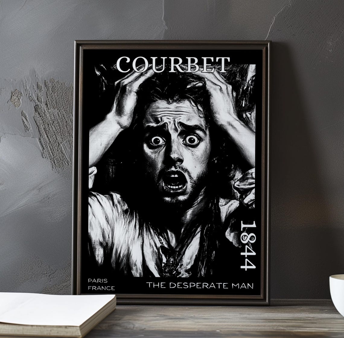 Gustave Courbet Desperate Man Hair Pulling Shout 1844 Poster
