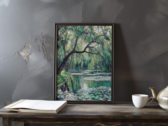 Claude Monet Inspired Poster Water Lilies Impressionism Gallery Print Lily Impressionist Art Home Decor