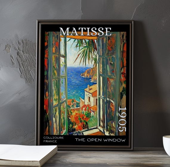 The Open Window 1905 Henri Matisse Print Poster Fauvism Colorful Coastal View French Post Impressionism Modern Art Decor Painting Deco