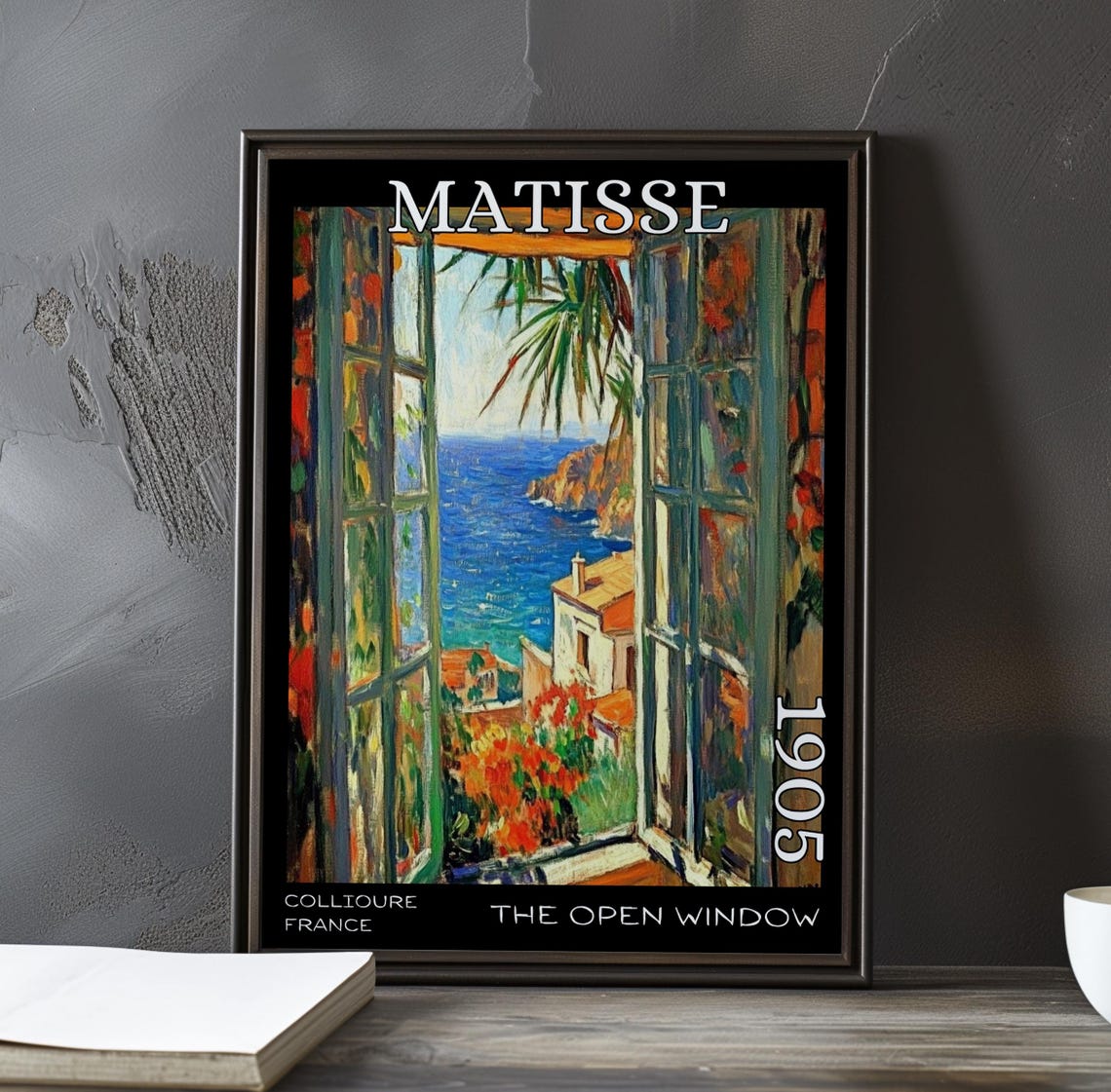 Henri Matisse The Open Window Palm Fronds Cliffside View Poster