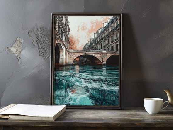A Bridge Over The Seine Johan Jongkind Inspired Impressionist Art Print Maritime Landscape Poster 19thcentury Seascape Paintings