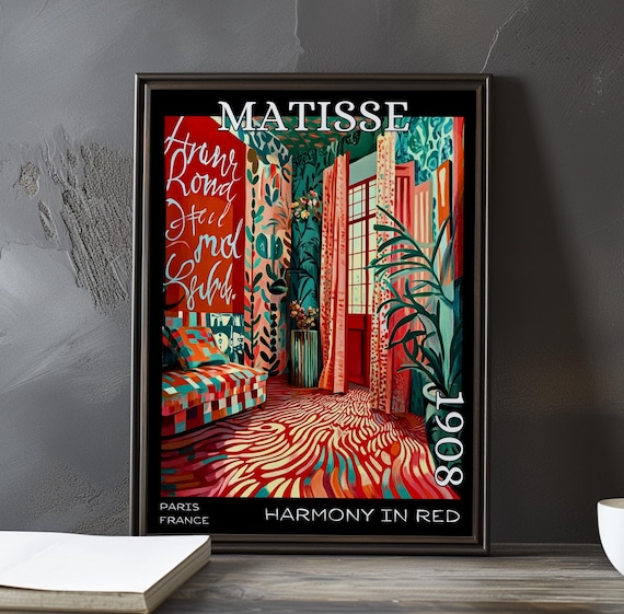 Henri Matisse Harmony in Red 1908 Striped Rug Colorful Room Poster