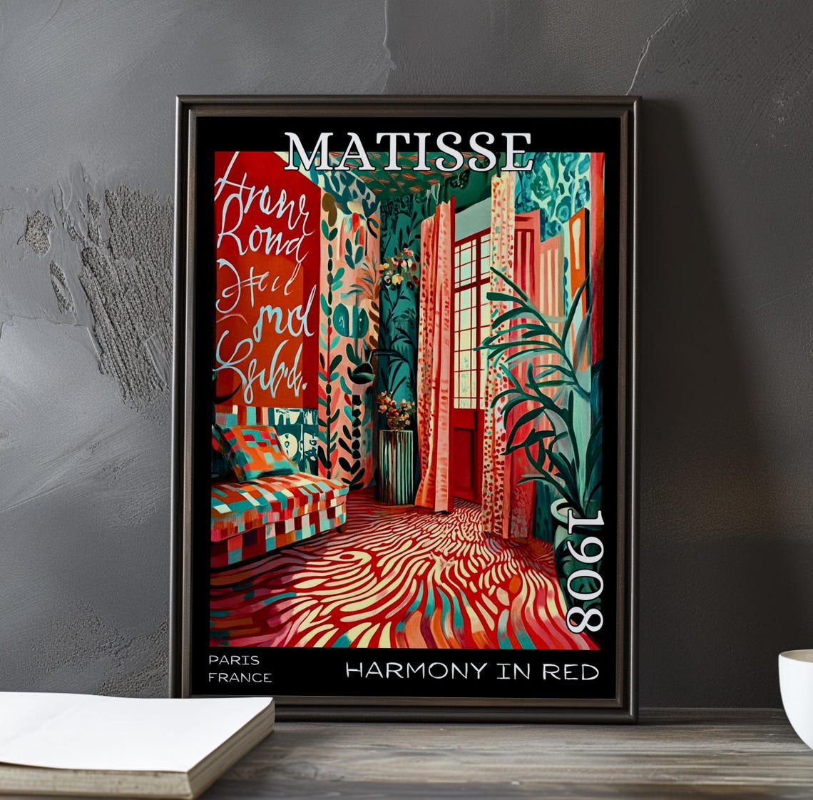 Henri Matisse Harmony in Red 1908 Striped Rug Colorful Room Poster