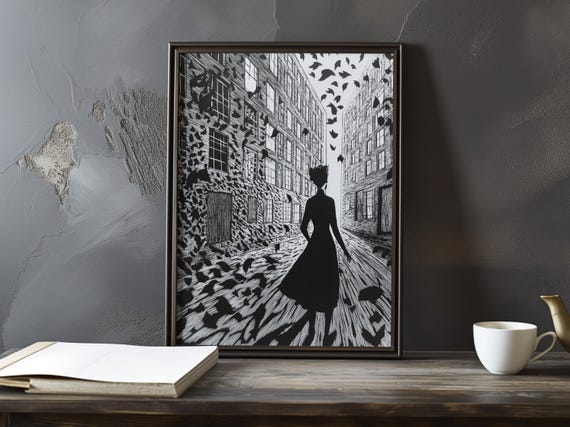 A Bold Blackandwhite Print Eugene Boudin Inspired Impressionist Art Poster Seaside Sea Coastal Impressionism Decor