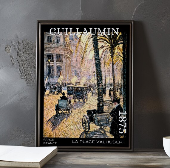 La Place Valhubert 1875 Paris Palm Avenue Carriage Scene Poster