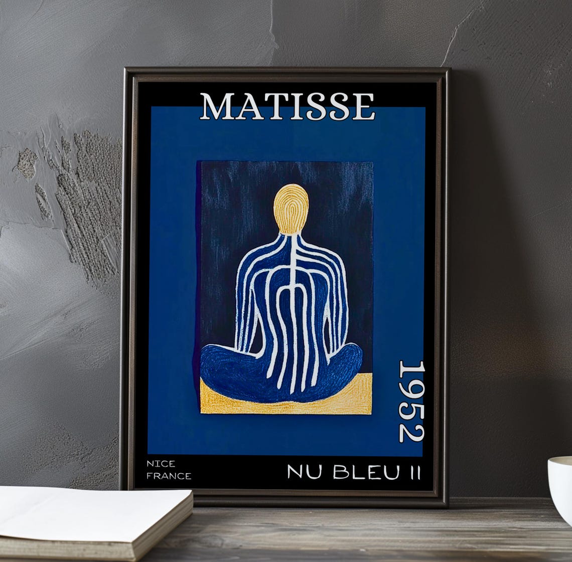 Matisse Seated Blue Figure With Striped Back 1952 Exhibition Poster