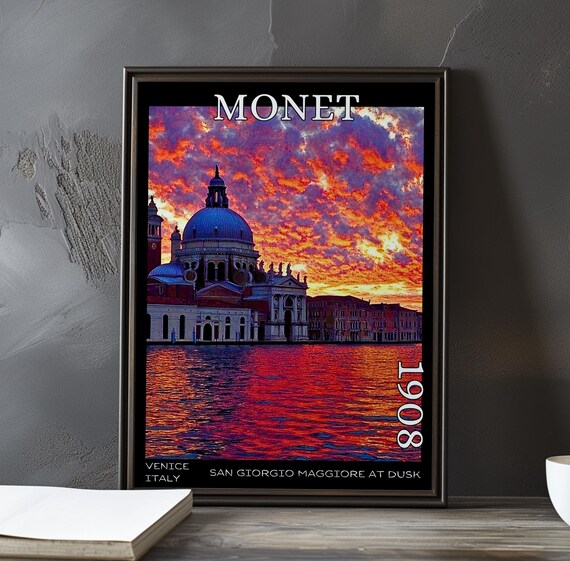 Claude Monet San Giorgio Maggiore 1908 Fiery Red Sunset Poster