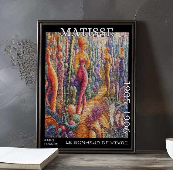 Henri Matisse Le Bonheur de Vivre Mosaic Nudes Golden Path Poster