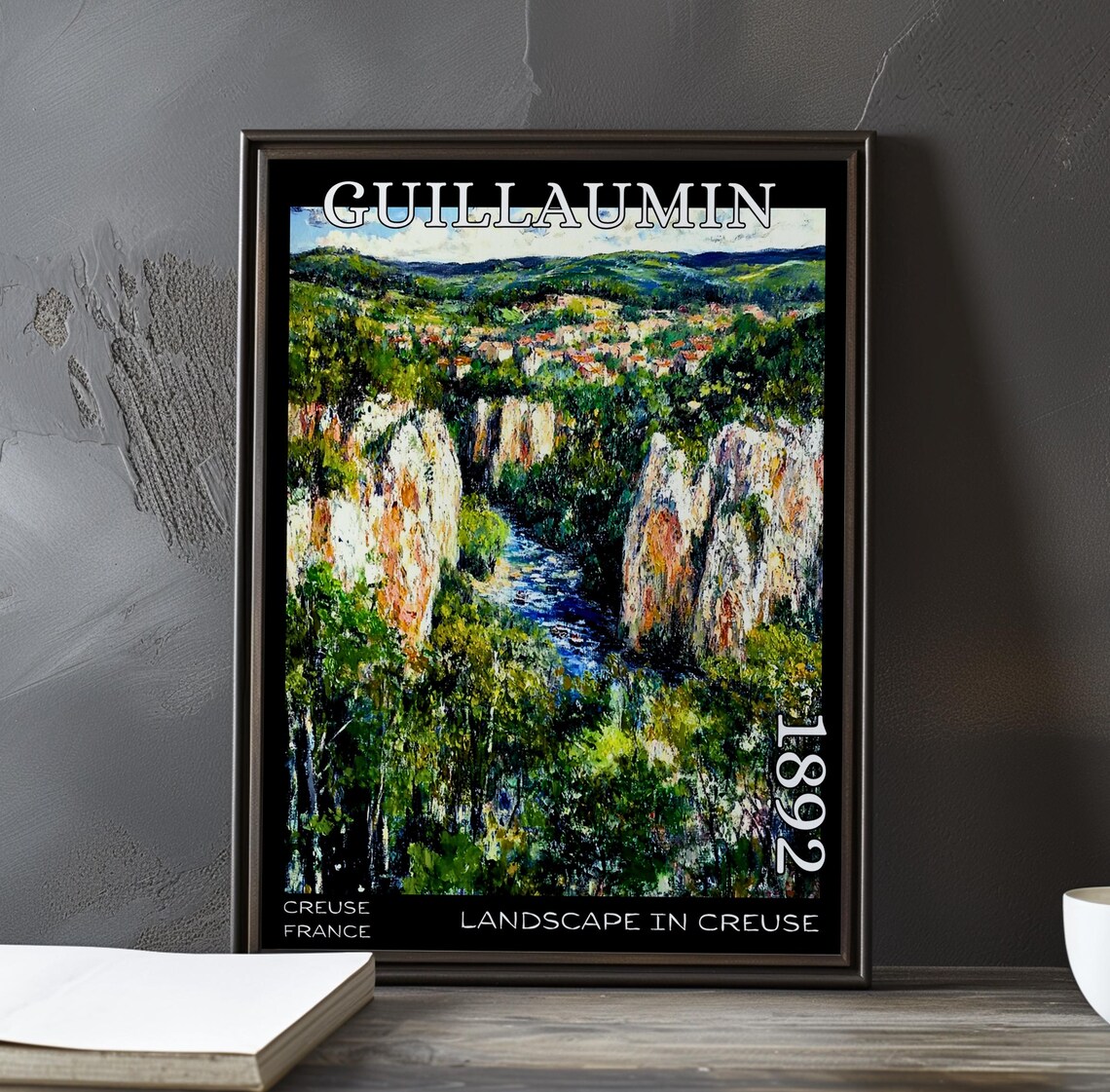 Landscape in Creuse 1892 France Gorge Village River View Poster