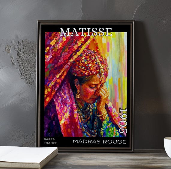 Madras Rouge 1905 Henri Matisse Print Poster Fauvism Portrait Bold Colour French Post Impressionism Woman Headscarf Wall Art Decor