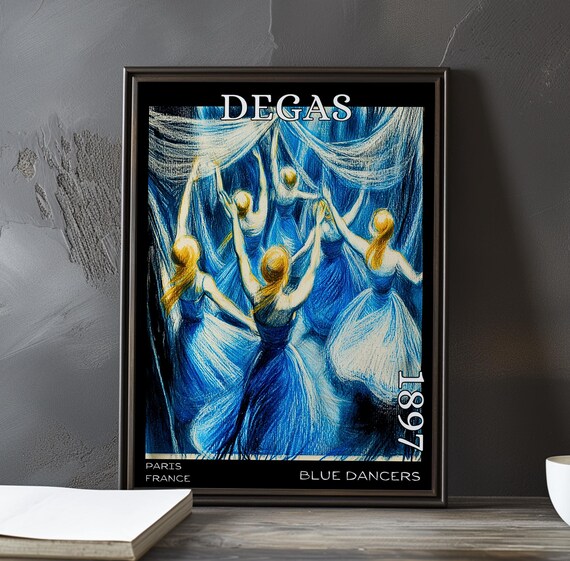 Edgar Degas Blue Dancers 1897 Ballerinas Arms Raised High Poster
