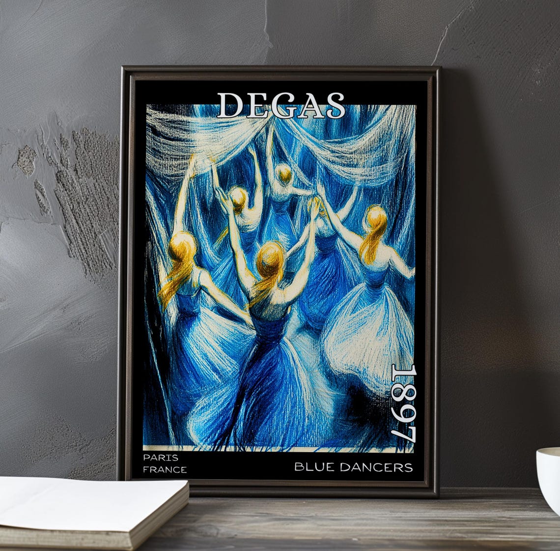 Edgar Degas Blue Dancers 1897 Ballerinas Arms Raised High Poster