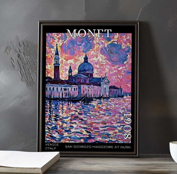 Claude Monet San Giorgio Maggiore 1908 Pink Clouds Venice Poster