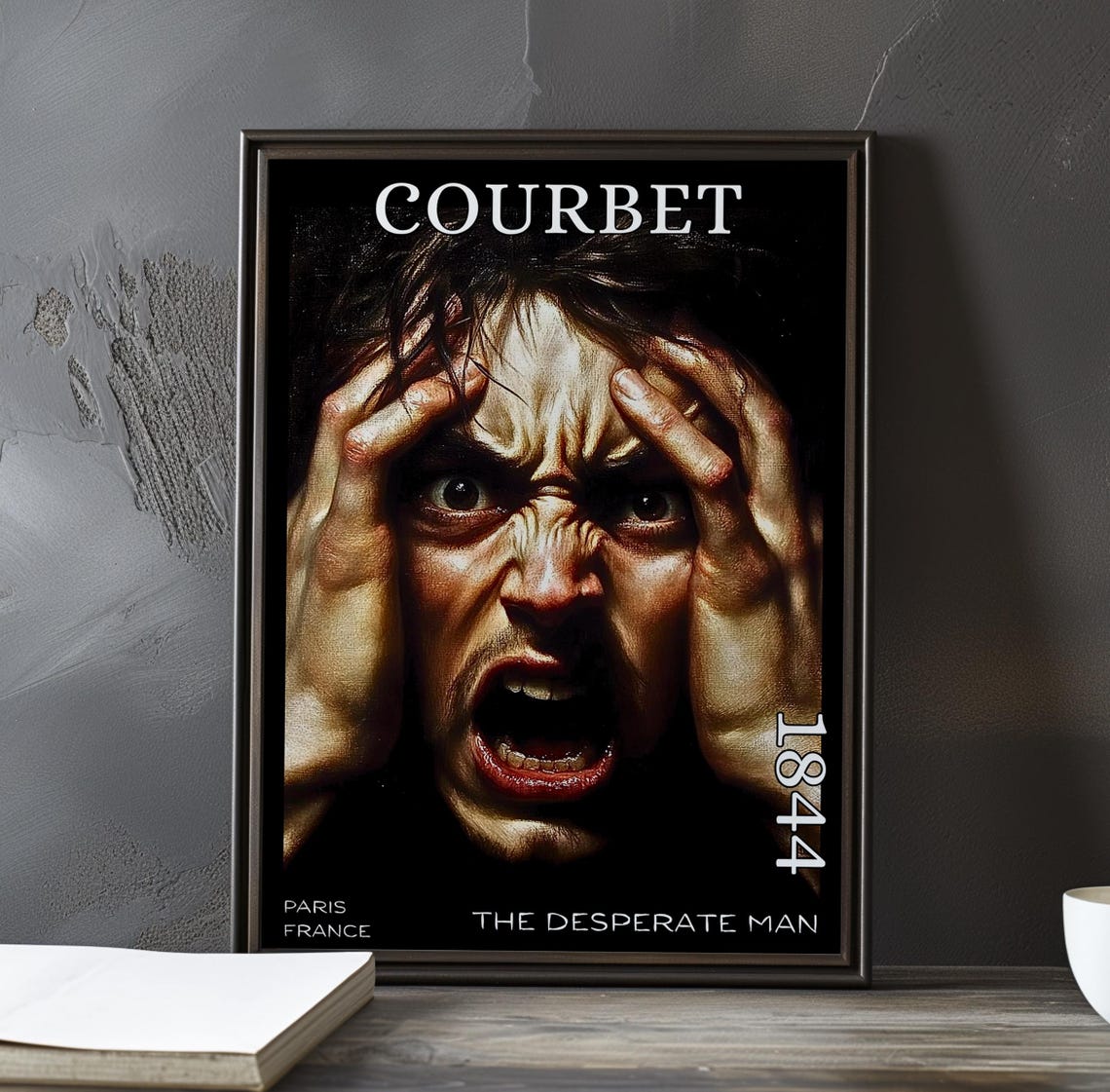 Gustave Courbet The Desperate Man Screaming Color Portrait Poster